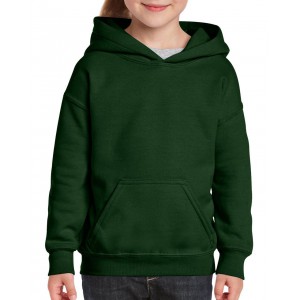 Gildan Heavy kapucnis gyerekpulver, Forest Green (pulver)