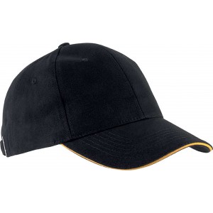 Kup Orlando 6 paneles sapka, Black/Yellow